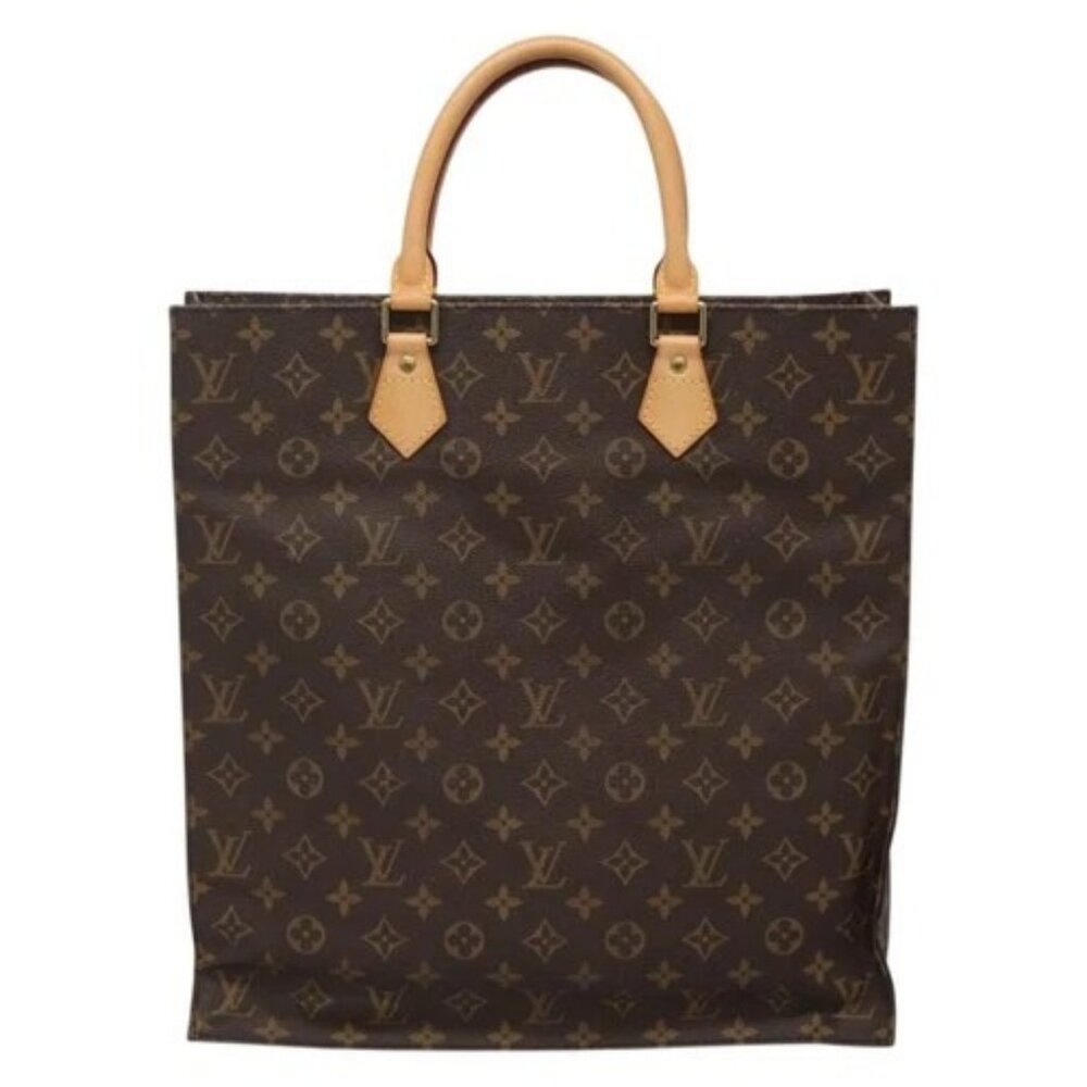LOUIS VUITTON Monogram Sac Plat Hand Bag M51140 LV Auth 138723
